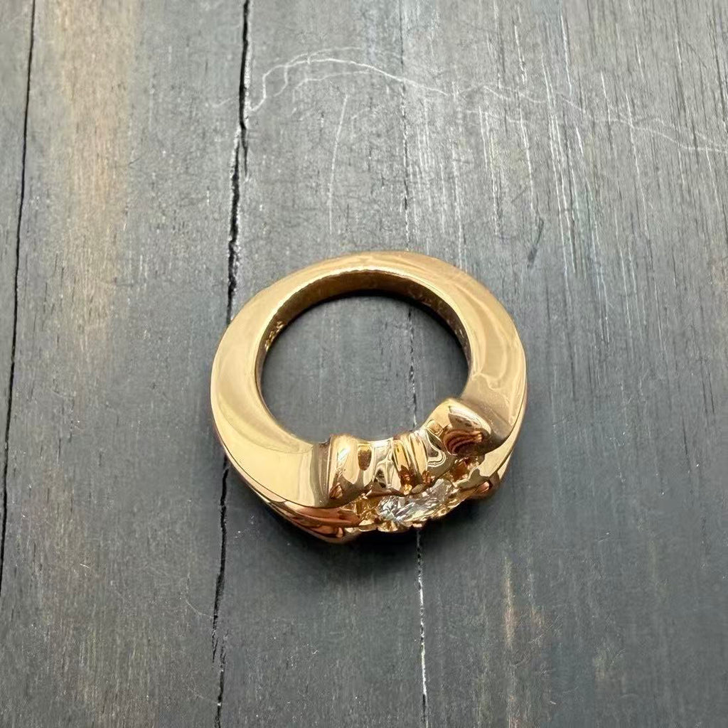 Chrome Hearts K&T 5‑Point Diamond 22K Gold Ring