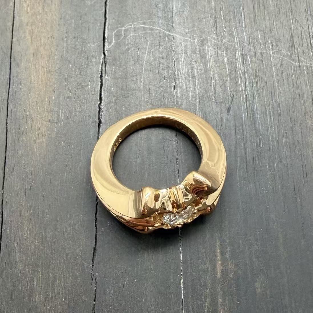 Chrome Hearts K&T 5‑Point Diamond 22K Gold Ring