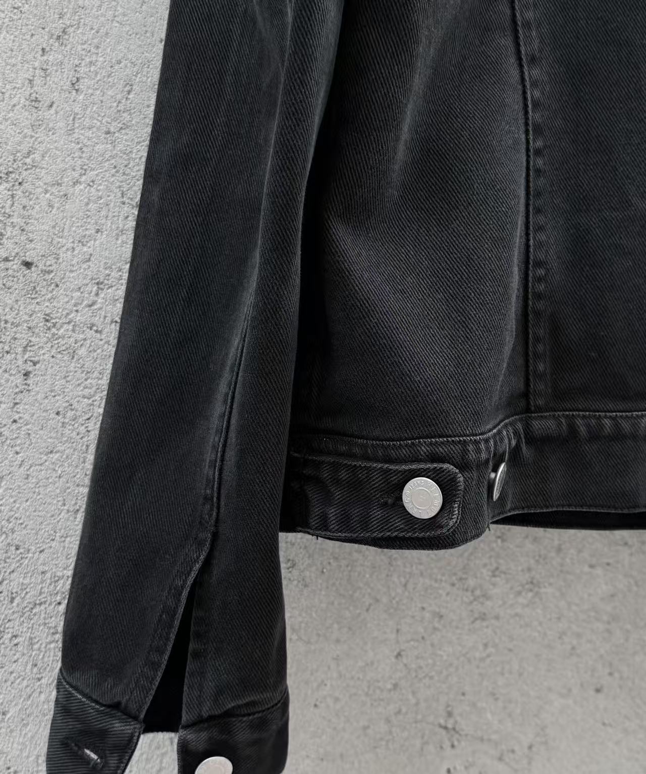 Helmut Lang Vintage 00s Black Denim Cotton Denim Trucker Jacket