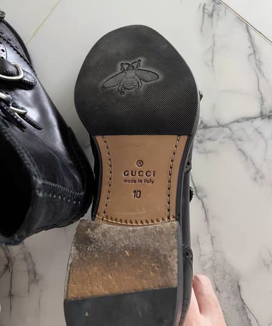 Gucci Bee Accent Leather Boots