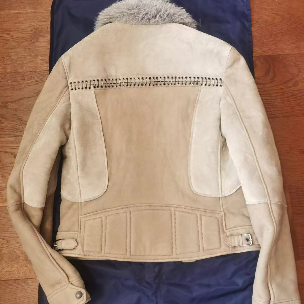 Lanvin 15FW Shearling Suede Studded Jacket