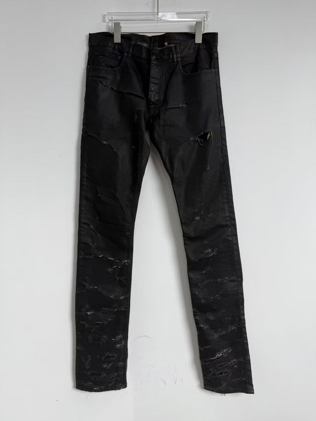 Dior homme 04 Hedi Slimane waxed destroyed denim jeans