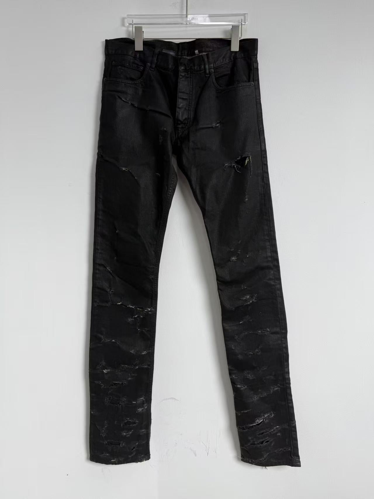 Dior homme 04 Hedi Slimane waxed destroyed denim jeans