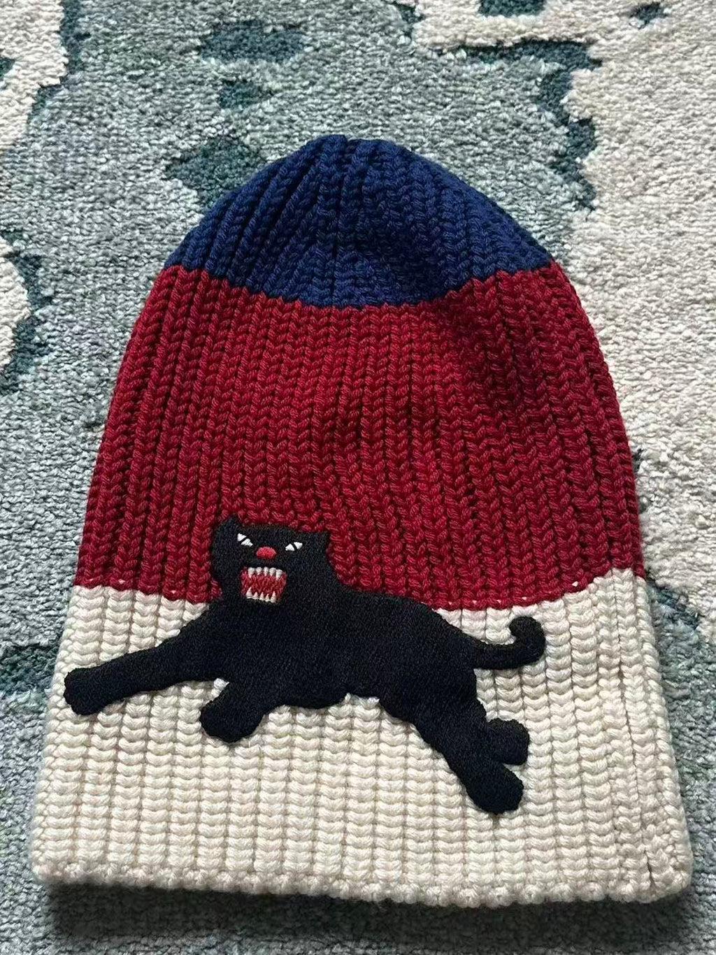 Gucci 19AW Panther Embroidered Wool Beanie
