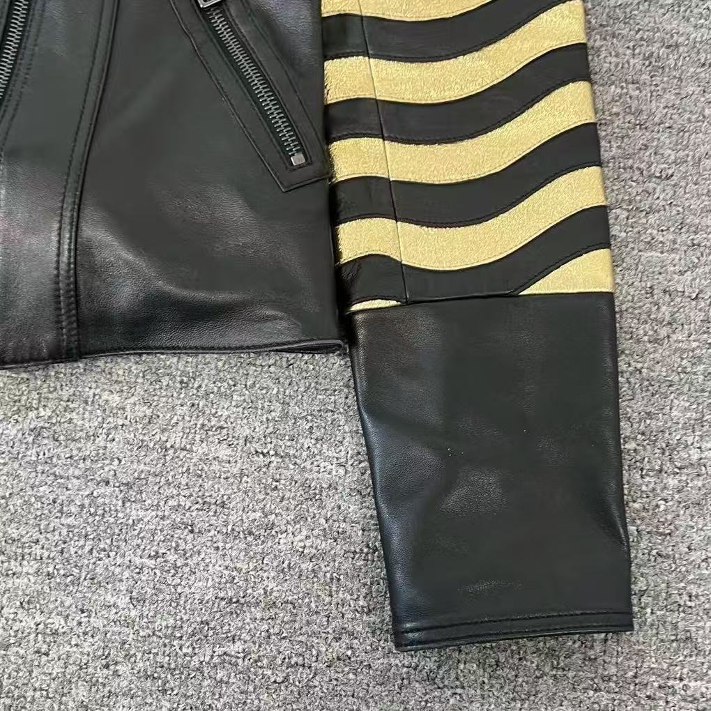 Fendi 16AW Gold Edition Studded Leather Jacket