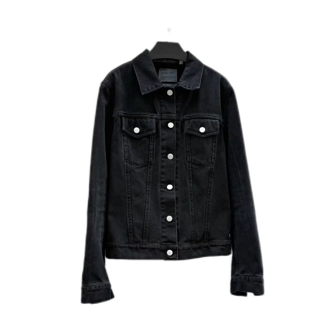 Helmut Lang Vintage 00s Black Denim Cotton Denim Trucker Jacket