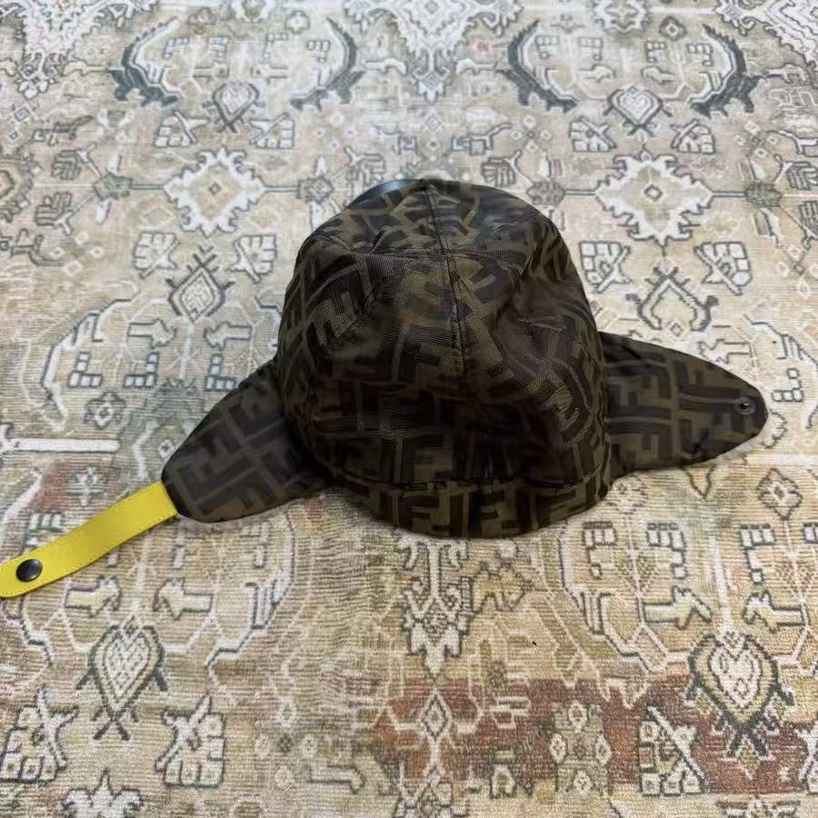 Fendi FF Monogram Shearling Ear Flap Baseball Cap