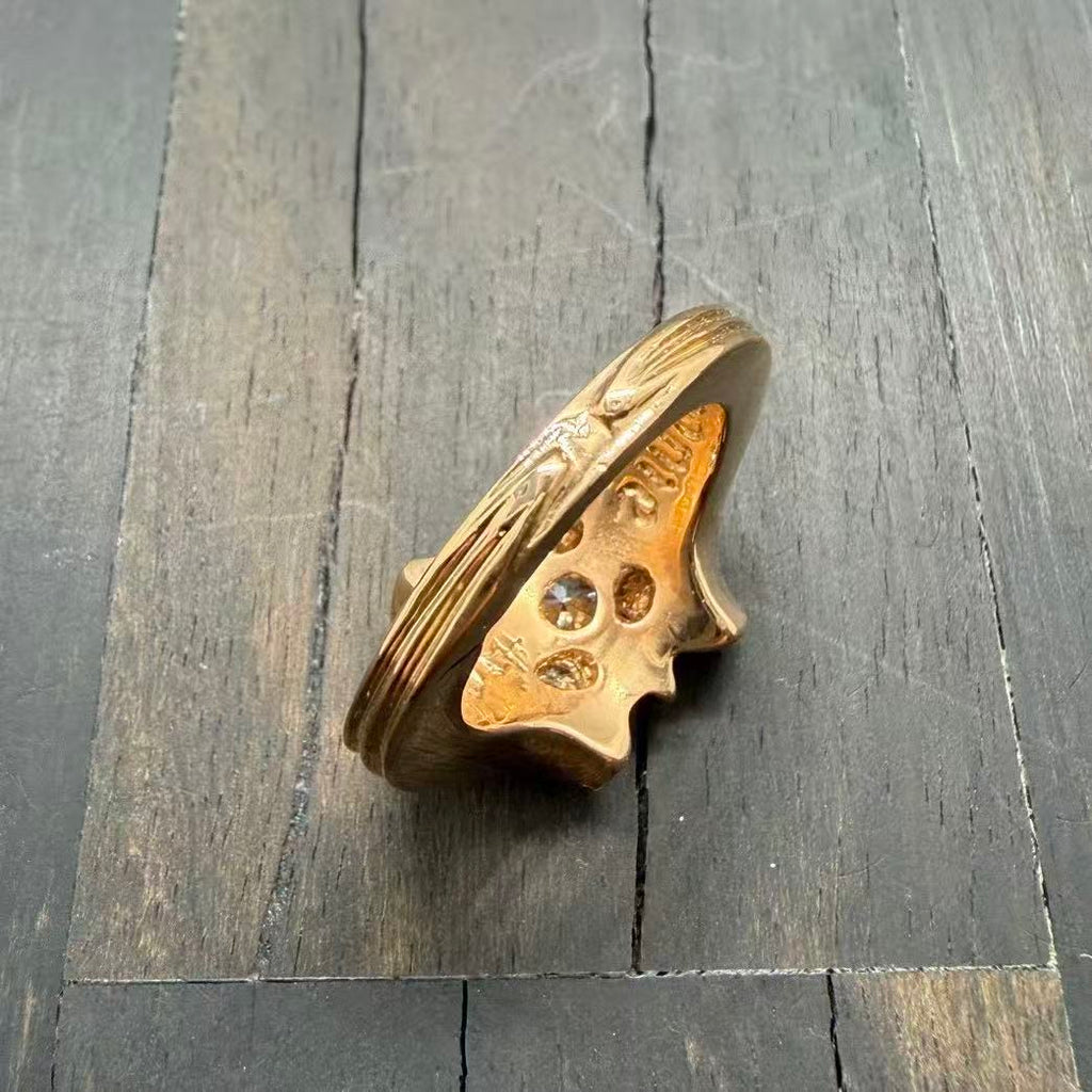 Chrome Hearts K&T 5‑Point Diamond 22K Gold Ring