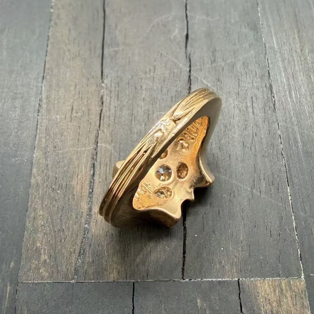 Chrome Hearts K&T 5‑Point Diamond 22K Gold Ring