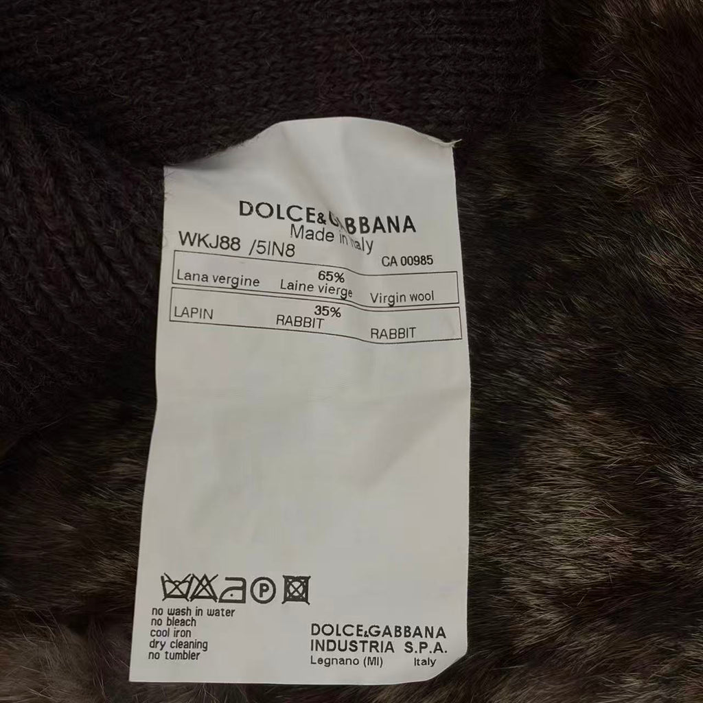 Dolce&Gabbana 04AW Faux Fur Knit Zip Jacket