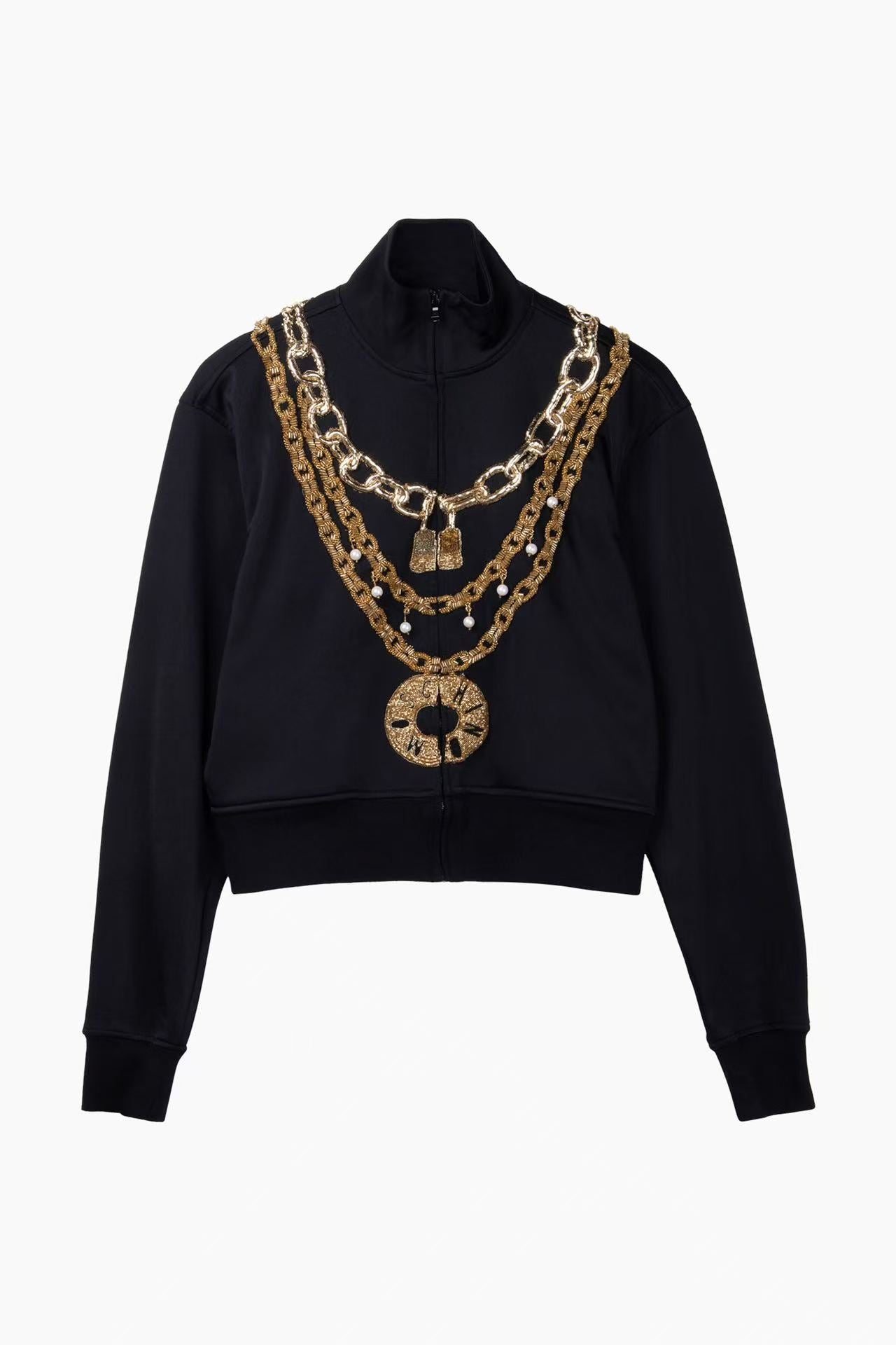 Moschino By Jeremy Scott H&M 2018 Gold Chain Track Jacket