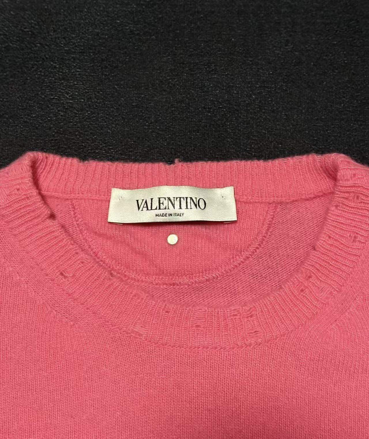 Valentino 18SS Pink Is Punk Distressed Sweatshirt
