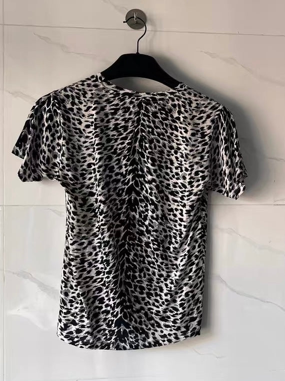 Saint Laurent 2016 Babycat Leopard Print T-Shirt