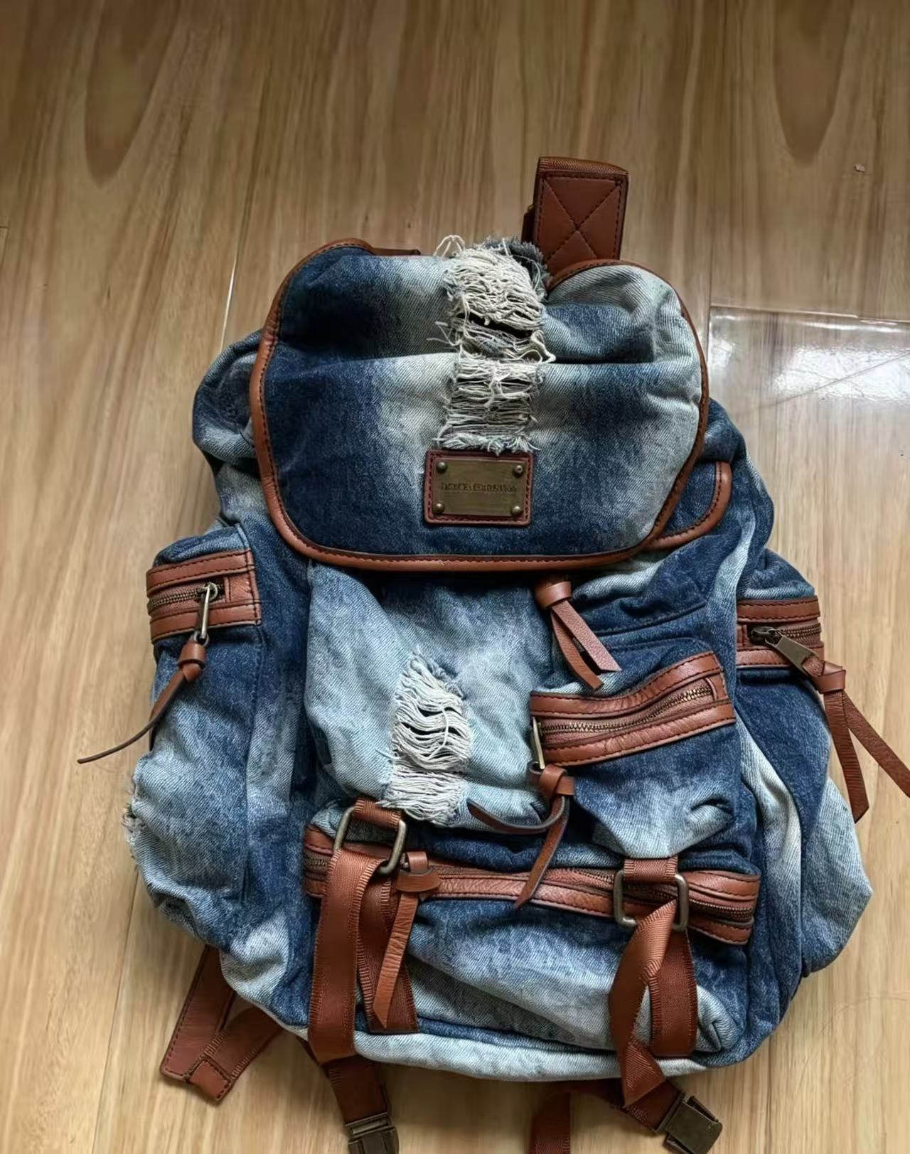 Dolce & Gabbana Vintage Multipocket Denim Backpack
