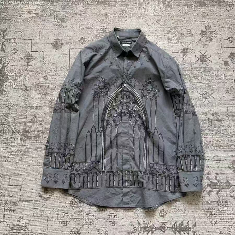 Dolce & Gabbana Gothic Church Flower Window Long Sleeve Shirt