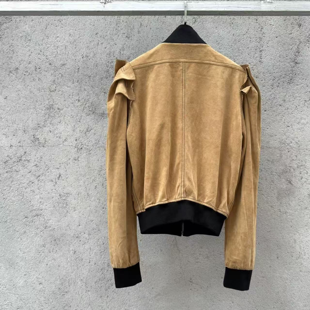 Fendi by Karl Lagerfeld Archive 00s Suede Leather Zip-up Bomber Jacket