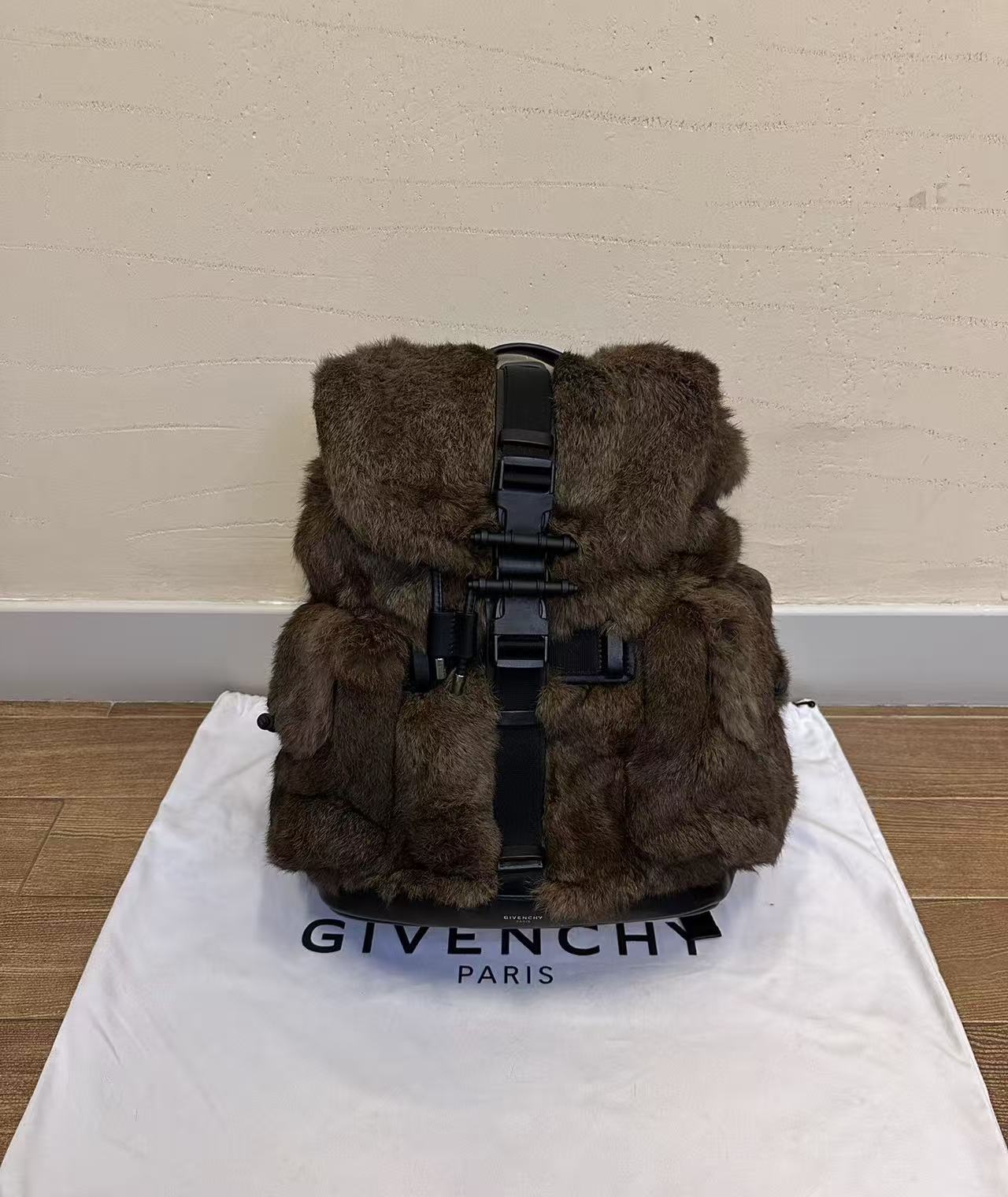 Givenchy Leather and Fur Backpack