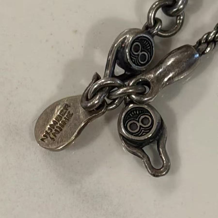 Number Nine 05AW Skull Silver Necklace