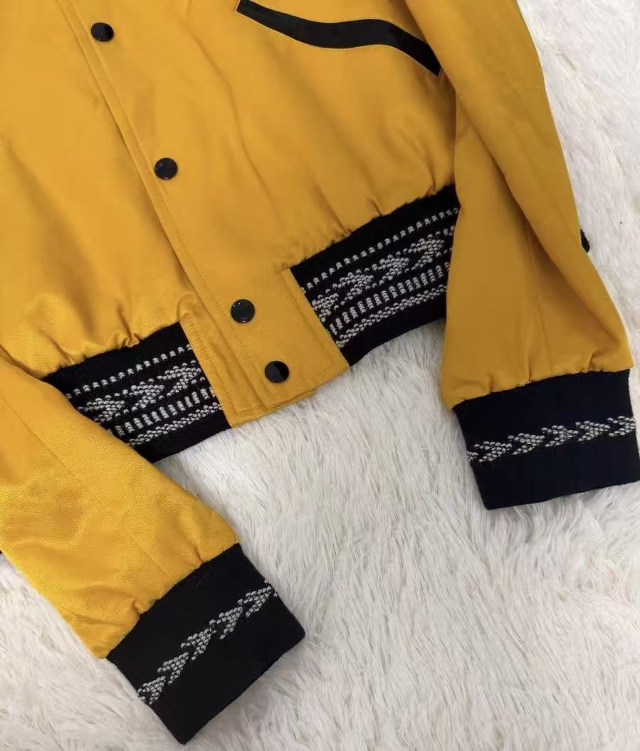 Saint Laurent 18ss Yellow Ikat Teddy Bomber Jacket