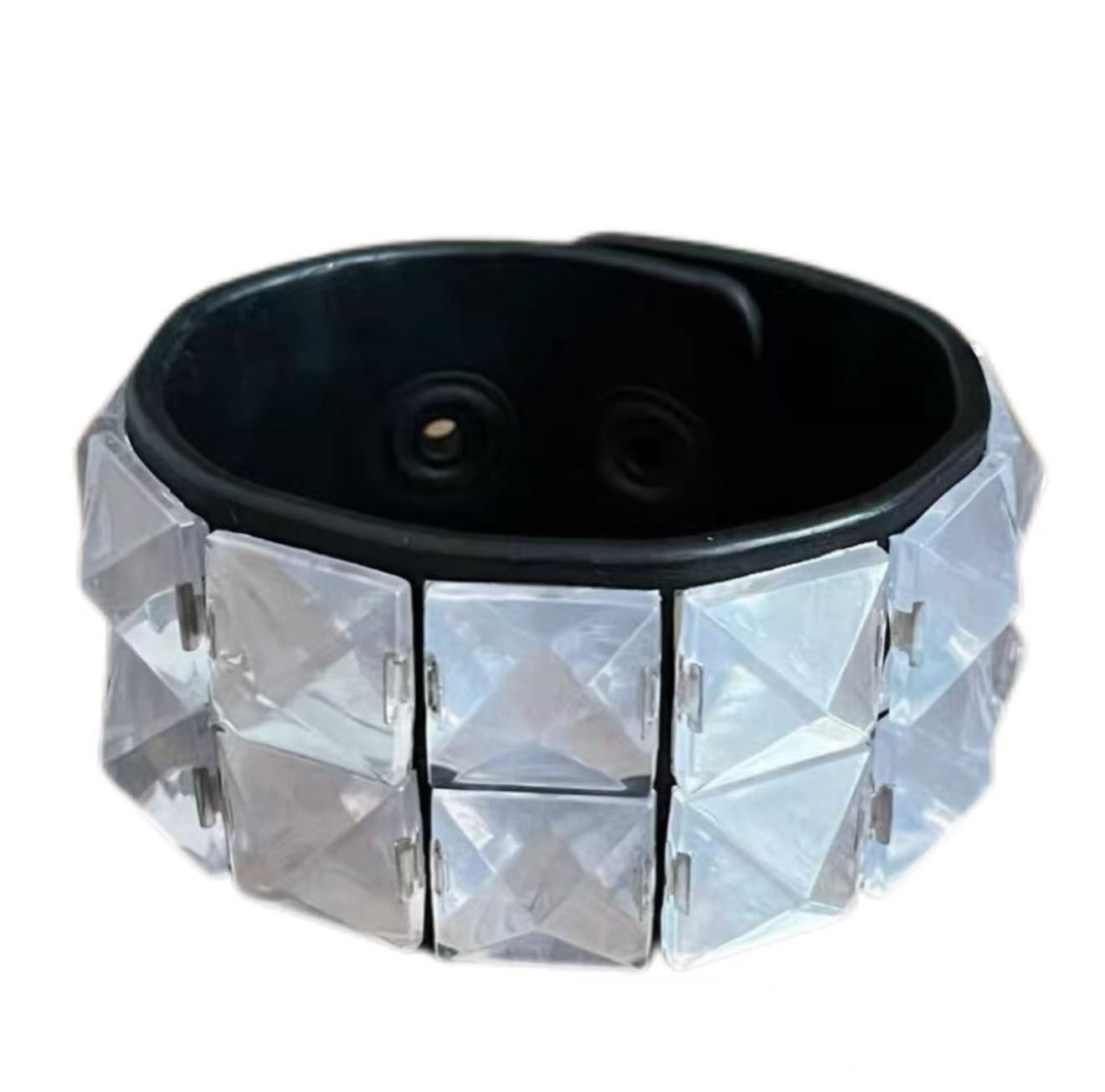 Number Nine 06SS Crystal Studded Leather Belt Bracelet