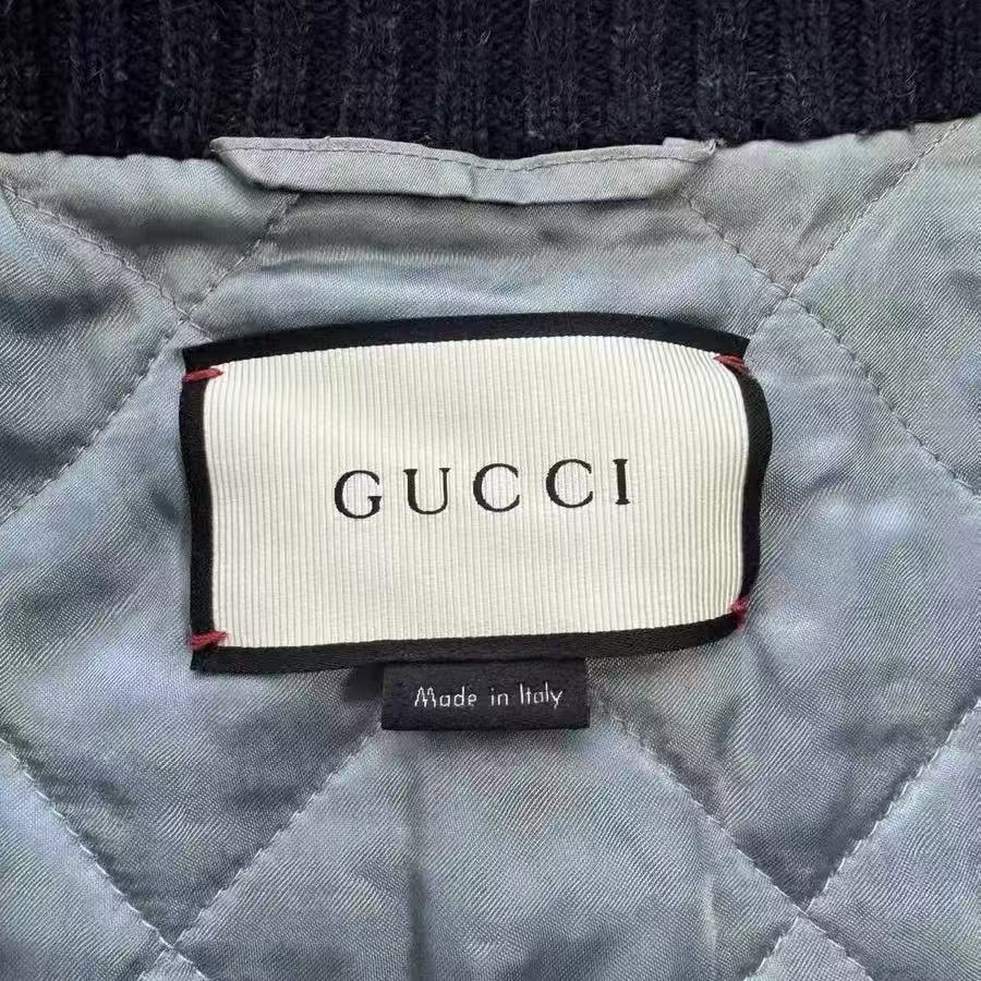 Gucci 17SS Floral Embroidery Studded  Panel Bomber Jacket