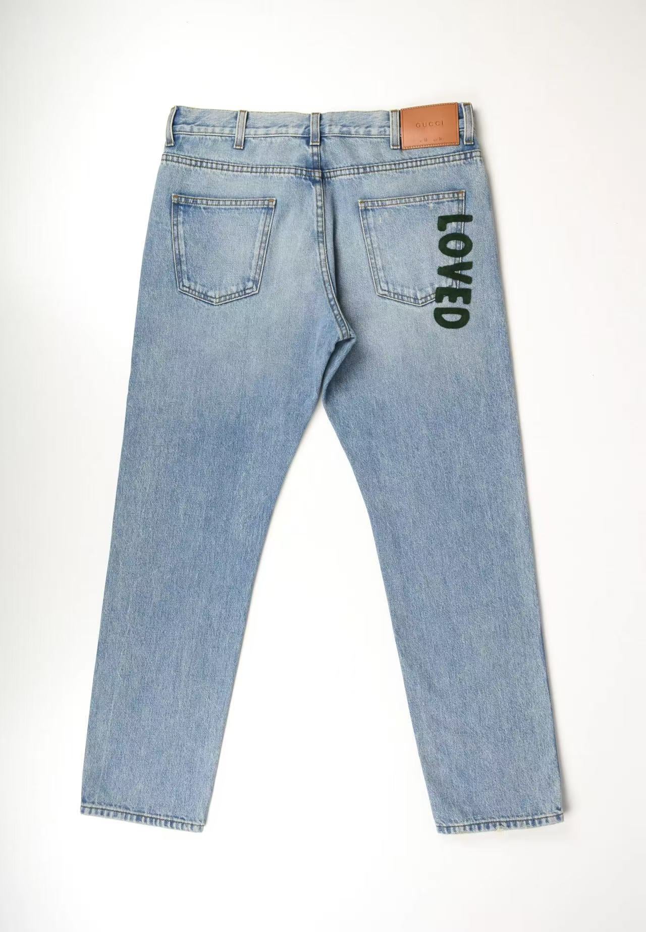Gucci Loved Embroidered Jeans