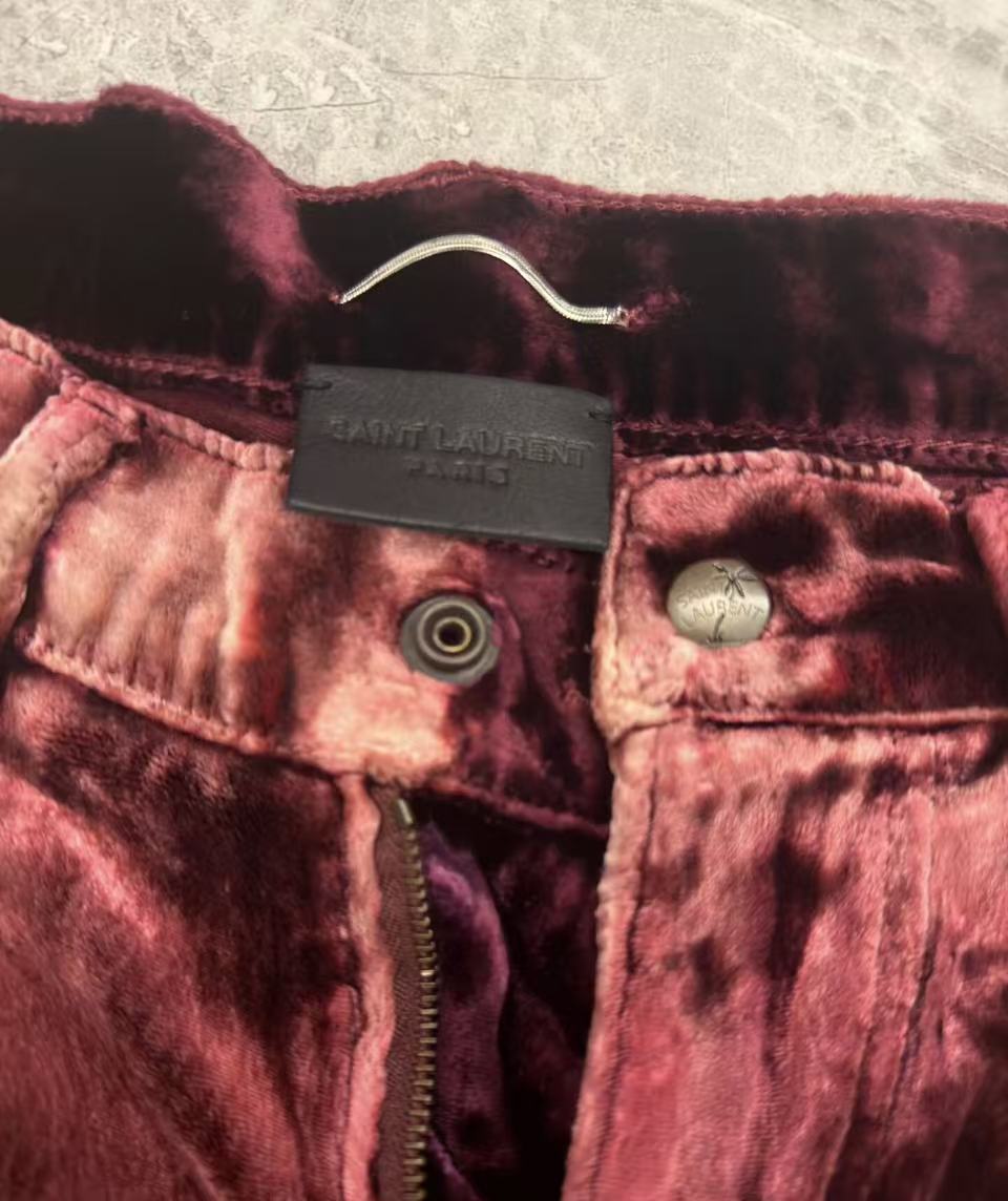 Saint Laurent Velvet Burgundy jeans