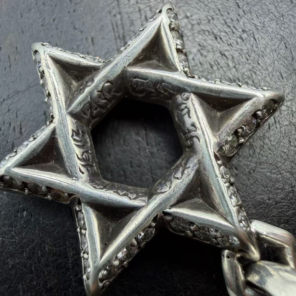 Chrome Hearts Fully Paved Diamond Star of David Pendant