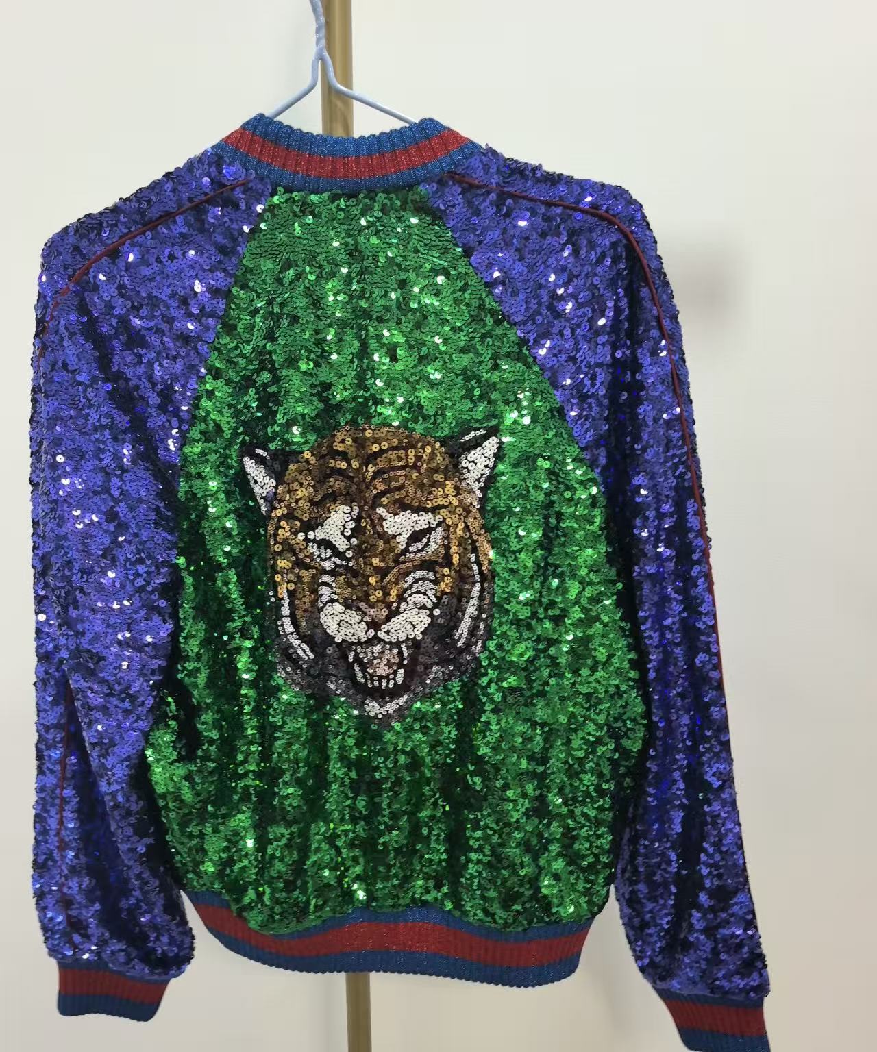 Gucci 17AW Sequin Embellished Bomber Jacket