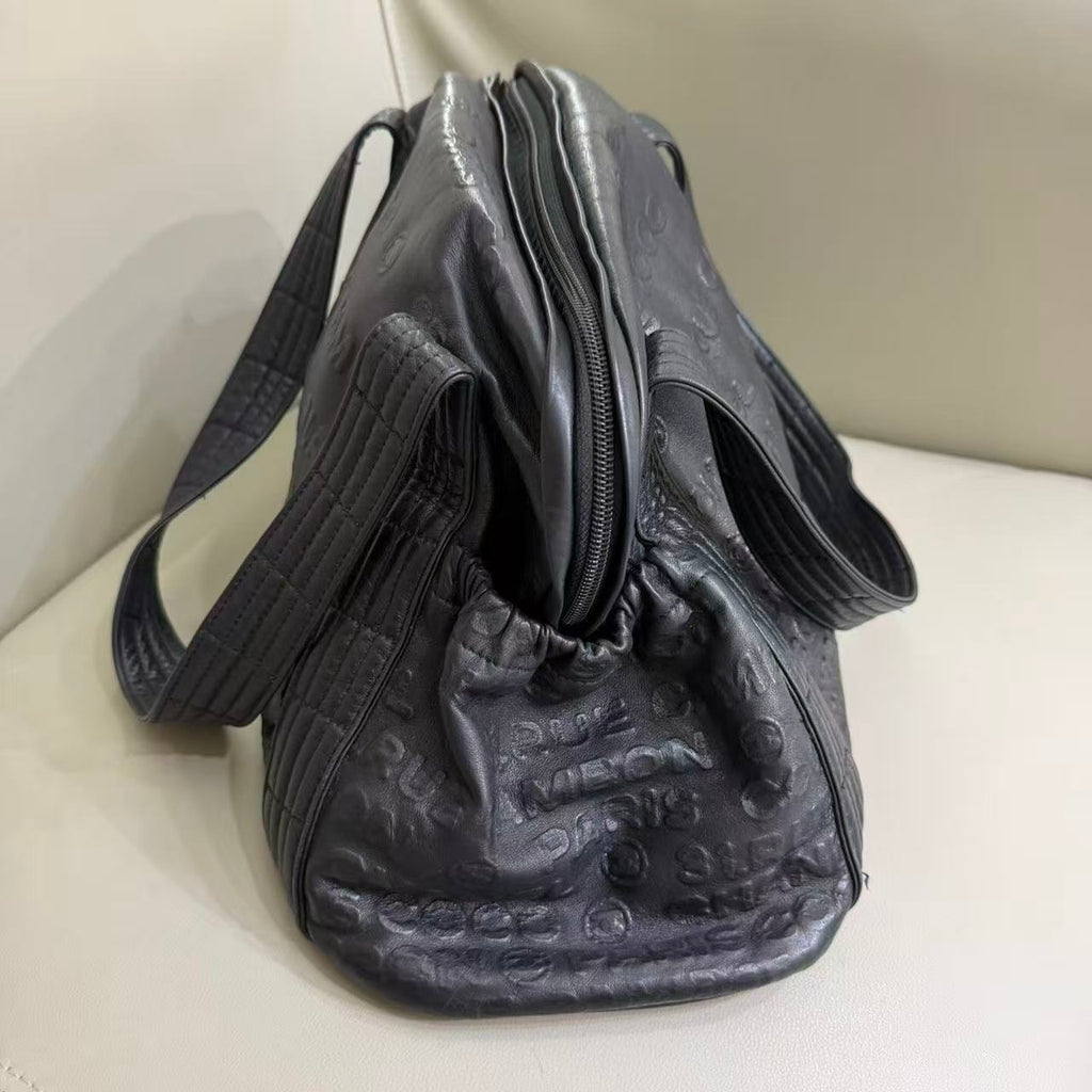 Chanel Black Embossed Bowling Bag