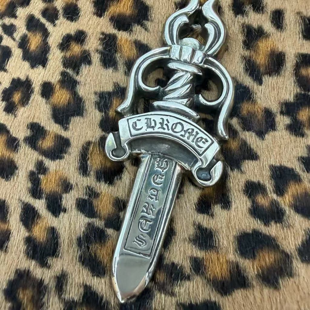 Chrome Hearts Dagger Leopard Red Patent Leather Bag