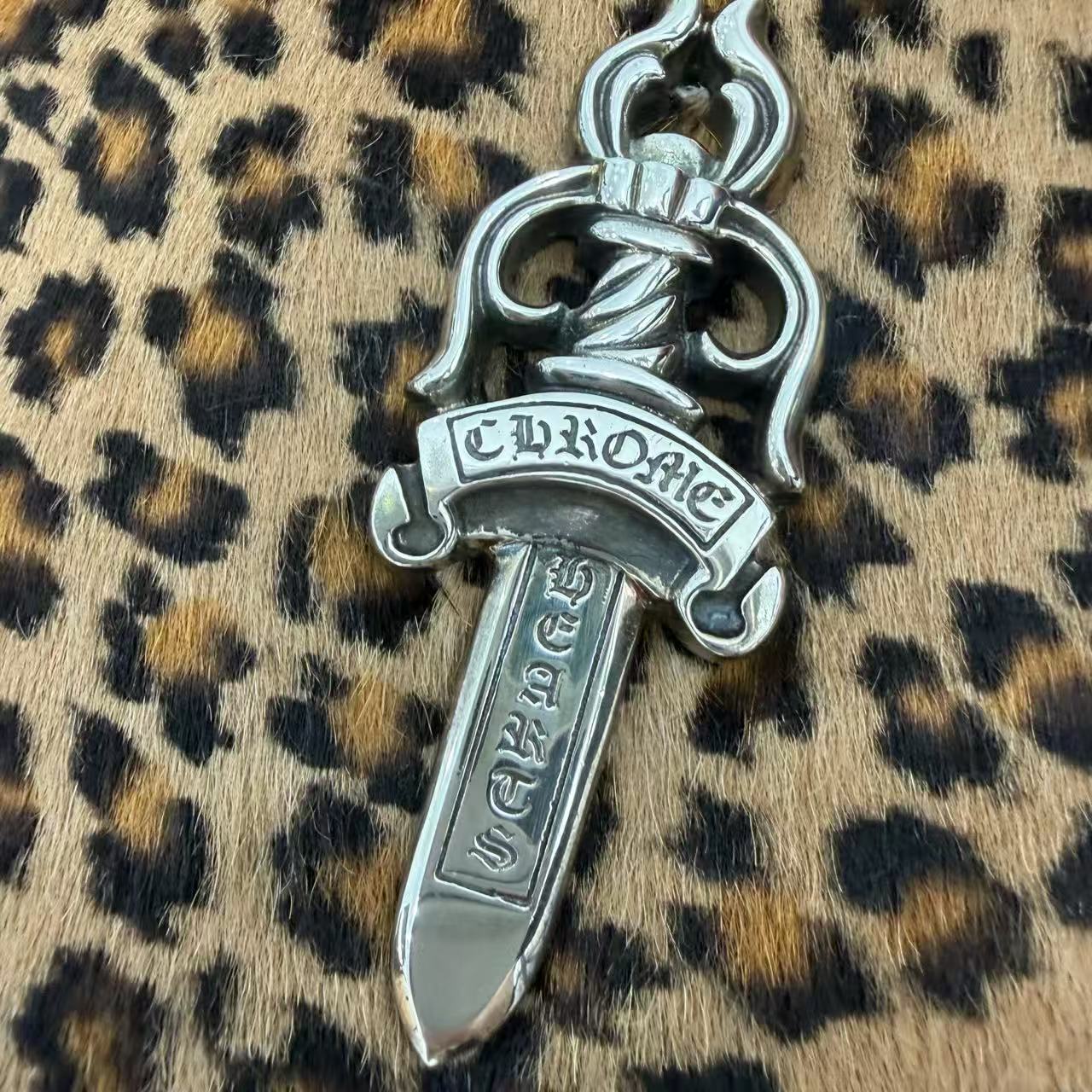 Chrome Hearts Dagger Leopard Red Patent Leather Bag