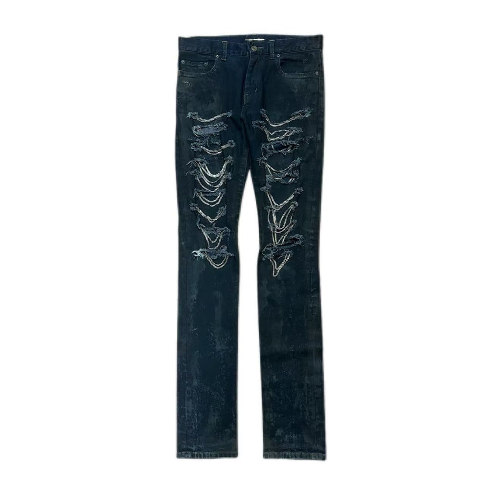 Saint Laurent Paris AW13 Destroyed Chain Jeans Sample