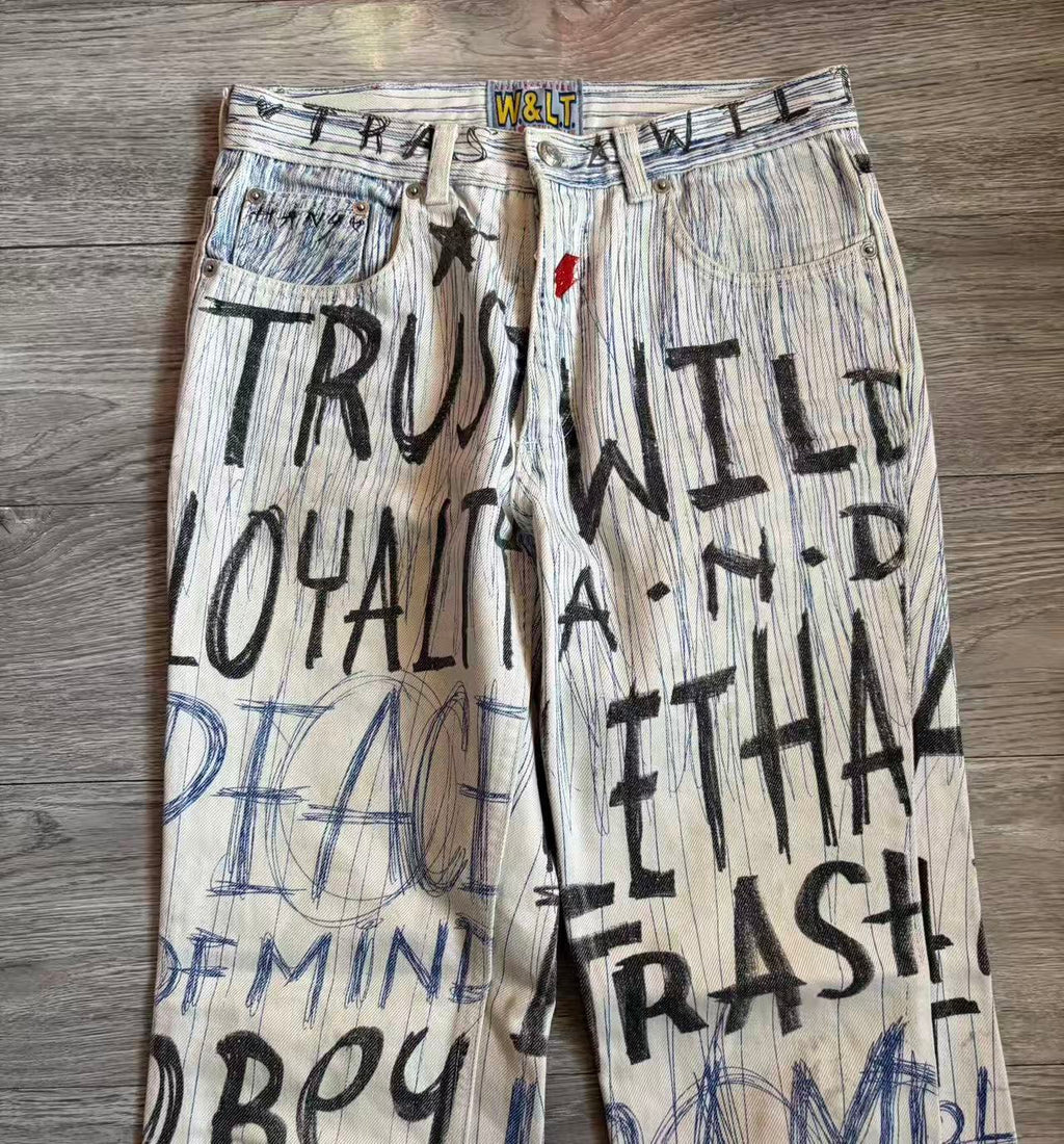 Walter Van Beirendonck W&LT Vintage Graffiti Jeans
