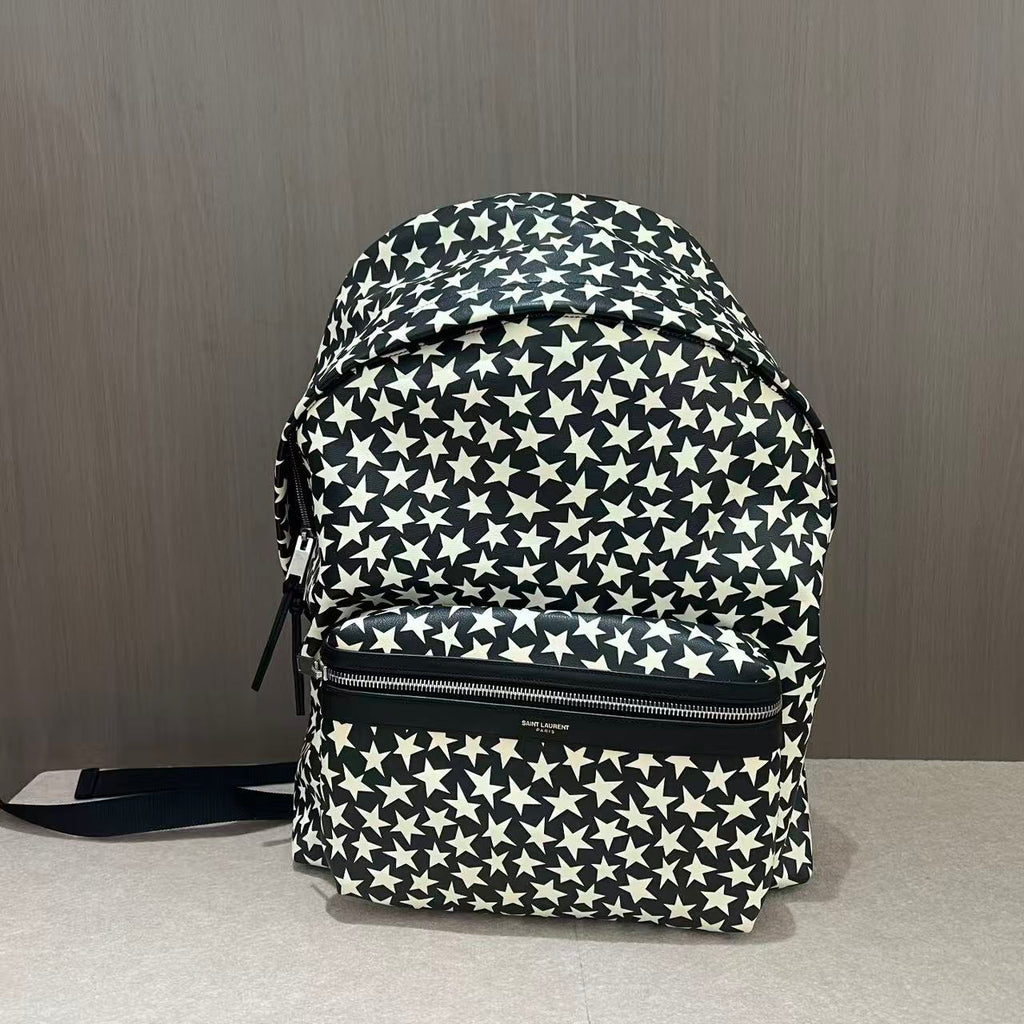 Saint Laurent Calfskin Star Print Hunting Backpack