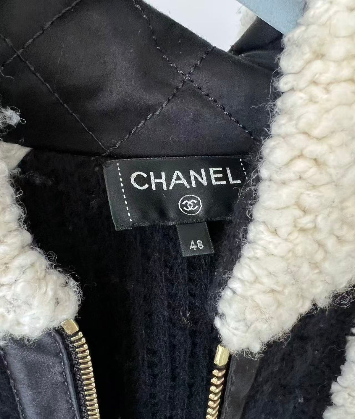 Chanel Wool Paneled Hooded Jacket