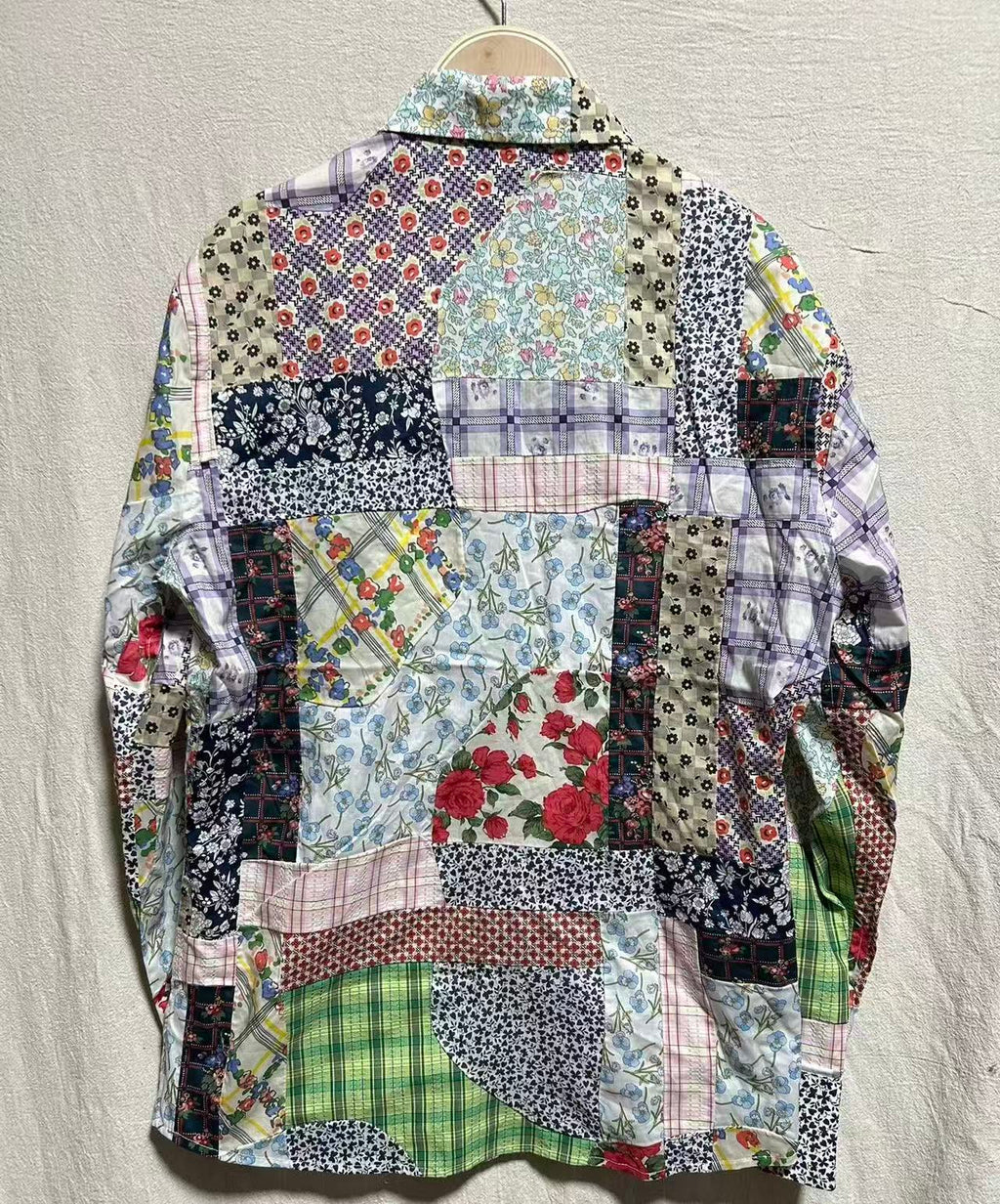 Miu Miu 20AW Patchwork Liberty Fabric Button-Up Shirt
