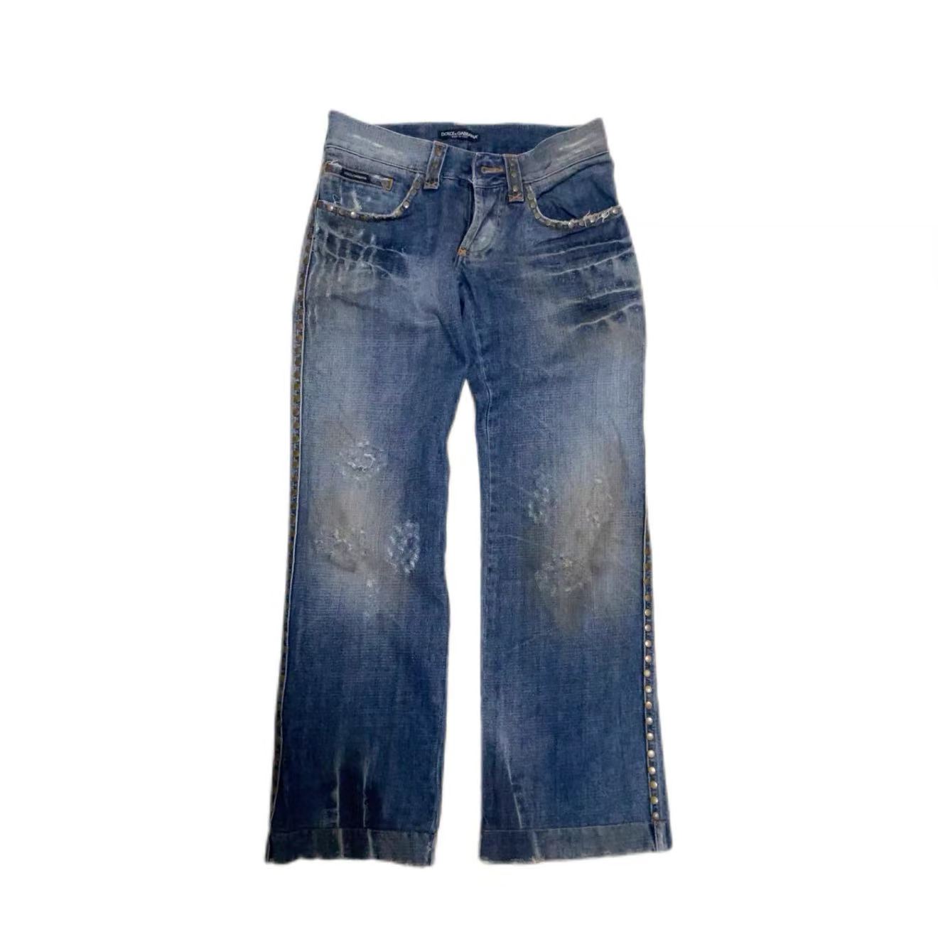 Dolce & Gabbana Studded Distressed Jeans