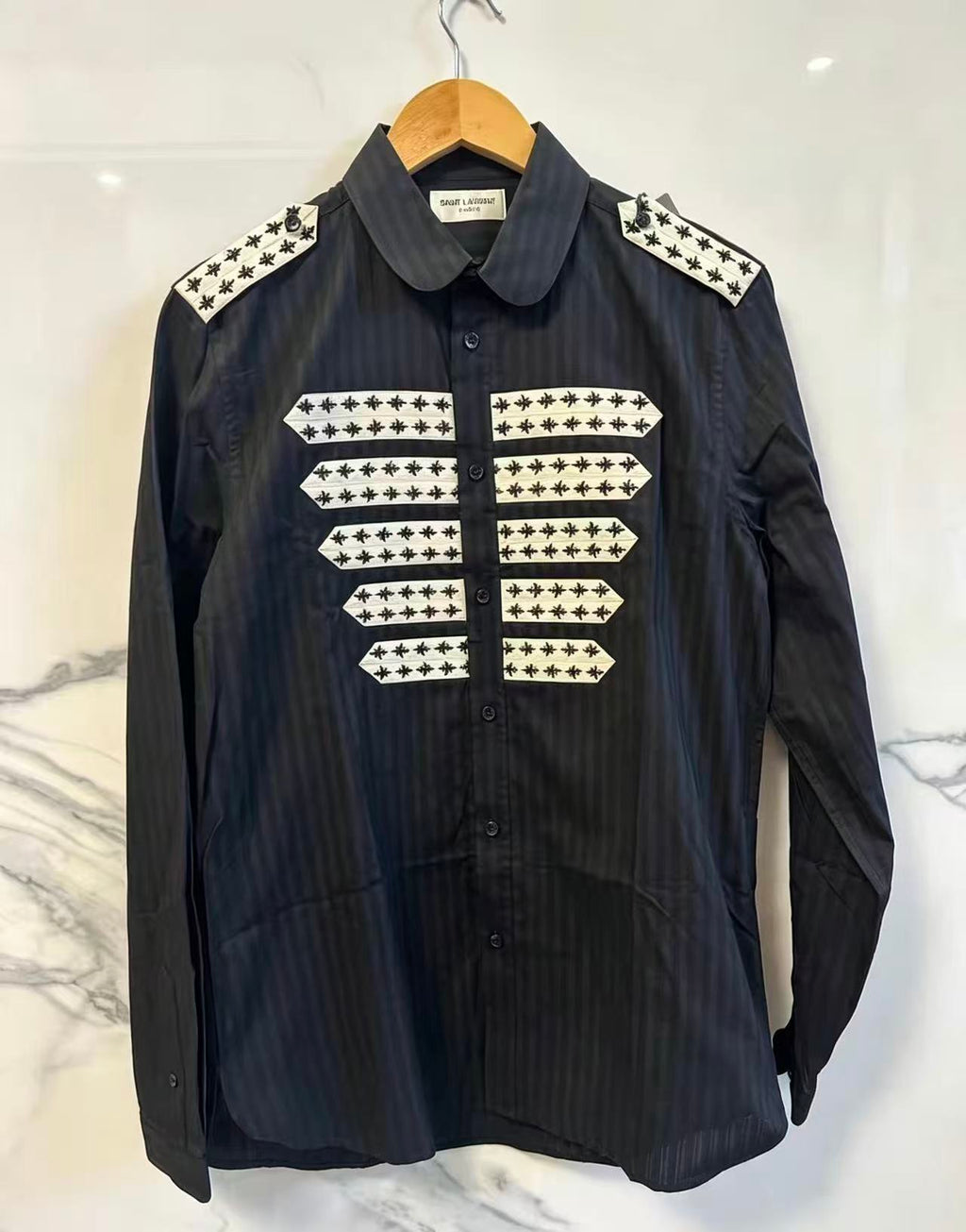 Saint Laurent 19SS Striped Officer Shirt