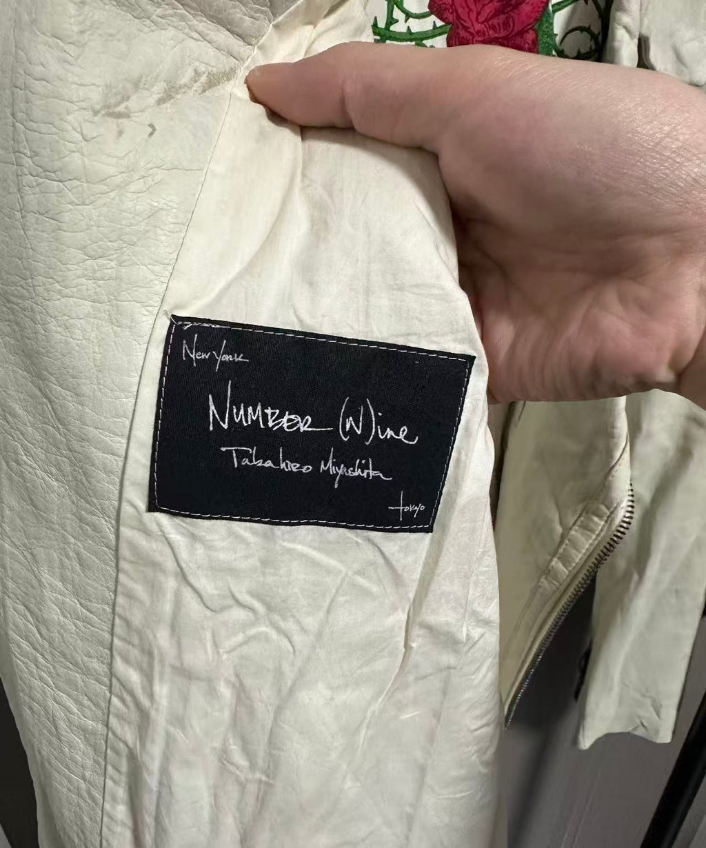 number(n)ine06ss"WELCOME TO THE SHADOW" Leather Jacket