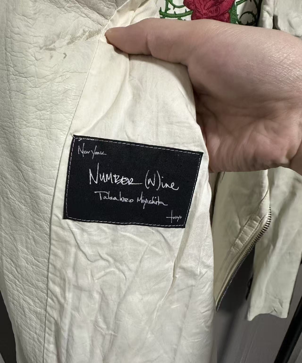 number(n)ine06ss"WELCOME TO THE SHADOW" Leather Jacket
