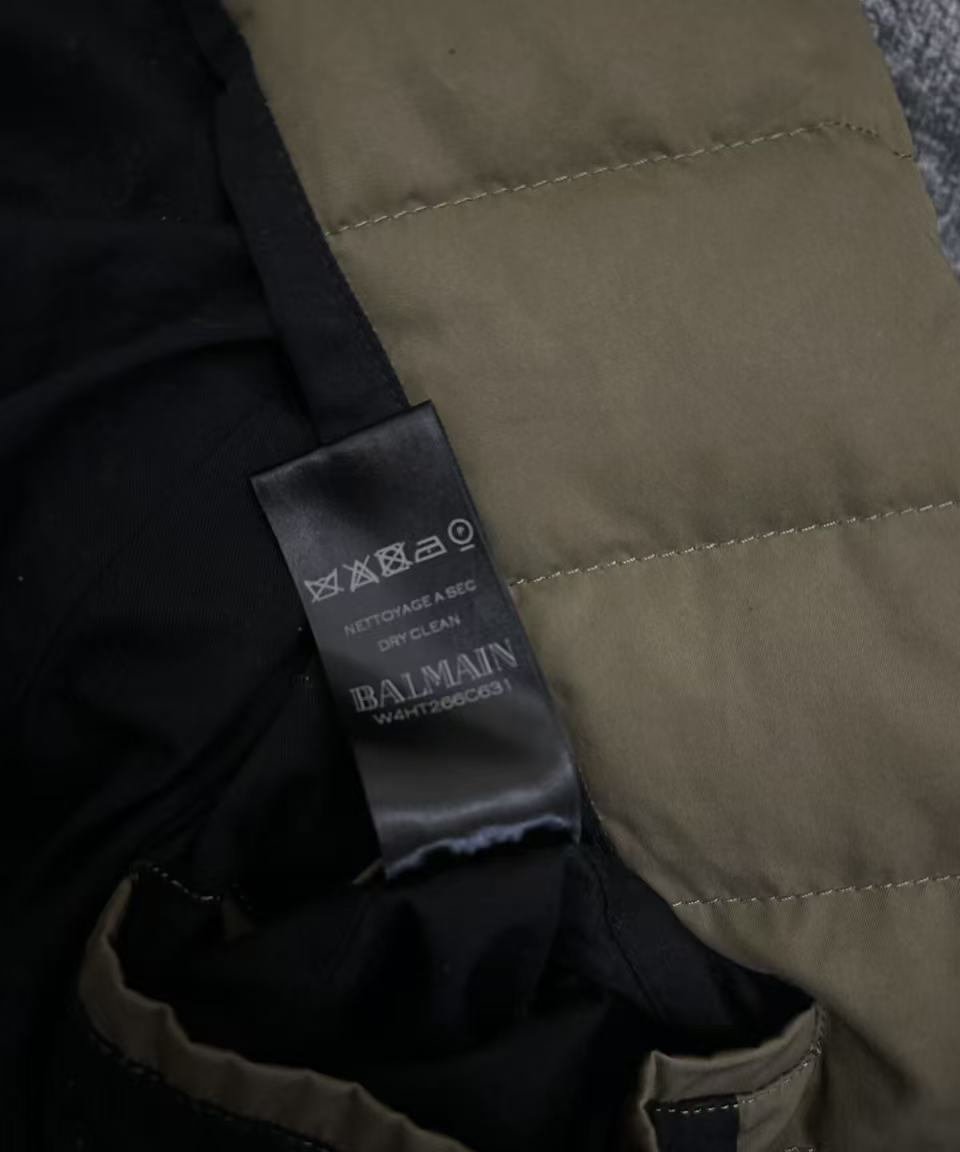 Balmain 14fw Quilted Biker Hooded Down Jacket