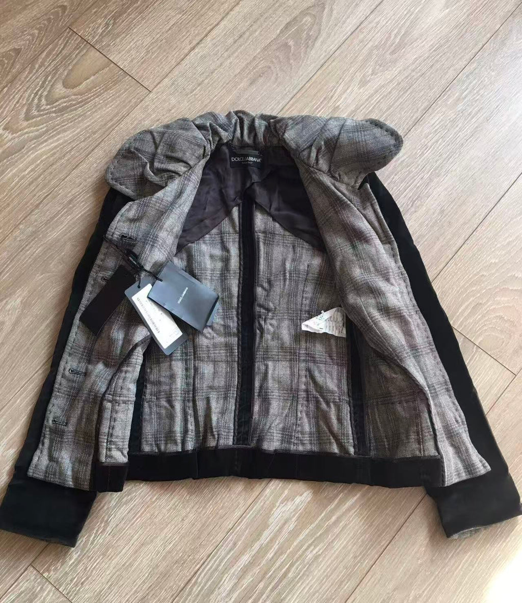 Dolce&Gabbana Velvet Fitted Blazer Jacket