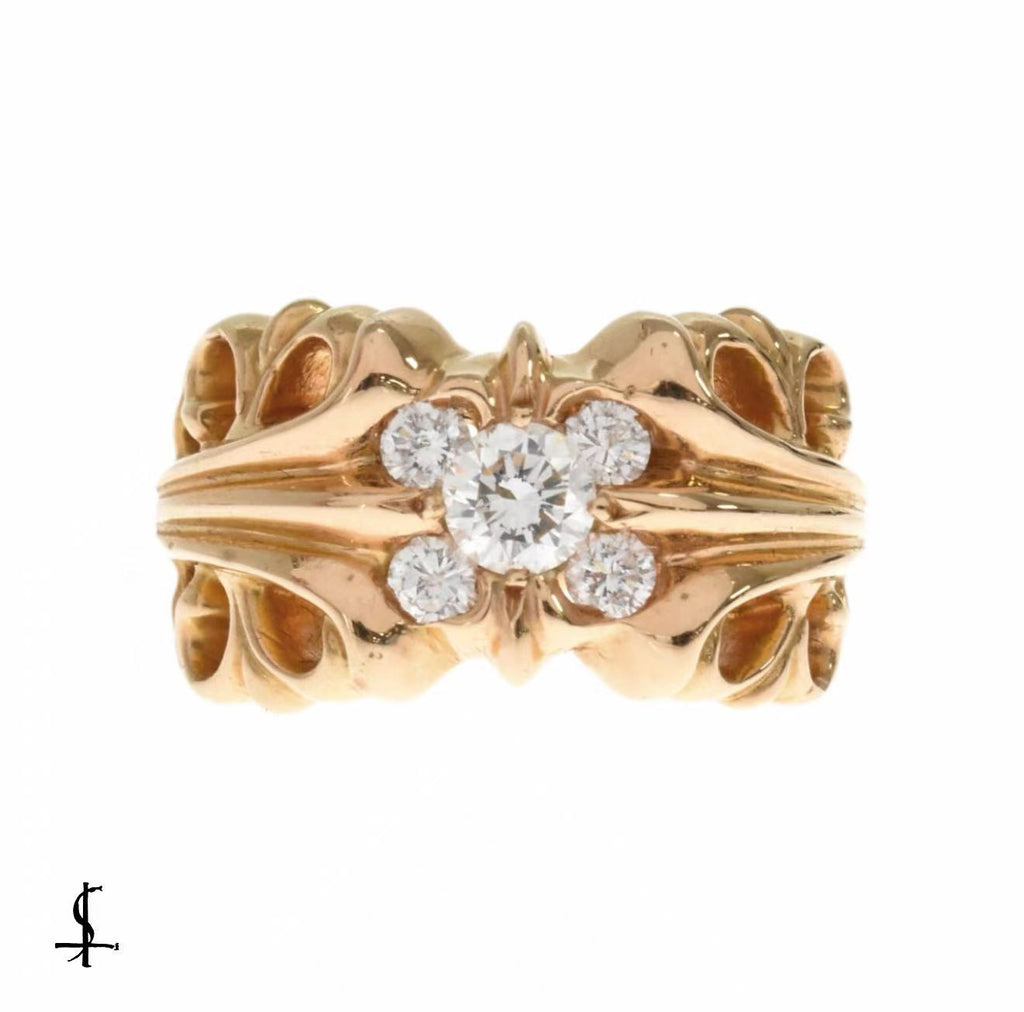 Chrome Hearts K&T 5‑Point Diamond 22K Gold Ring