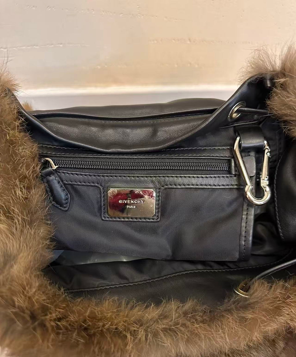 Givenchy Leather and Fur Backpack