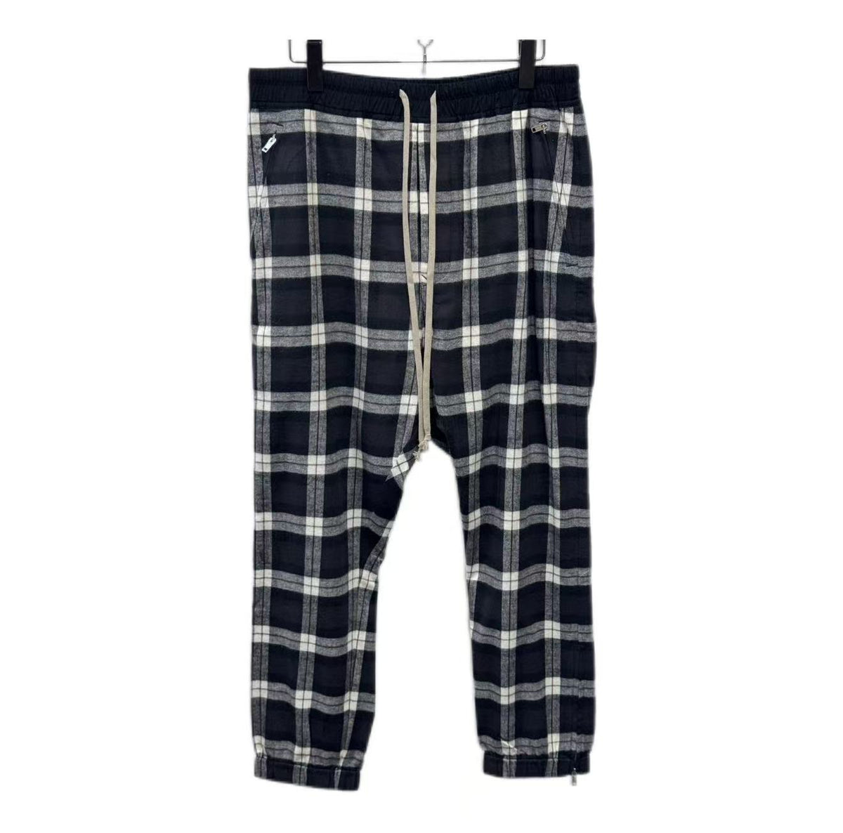 Rick Owens 19SS Babel Plaid Brushed Cotton Sweatpants