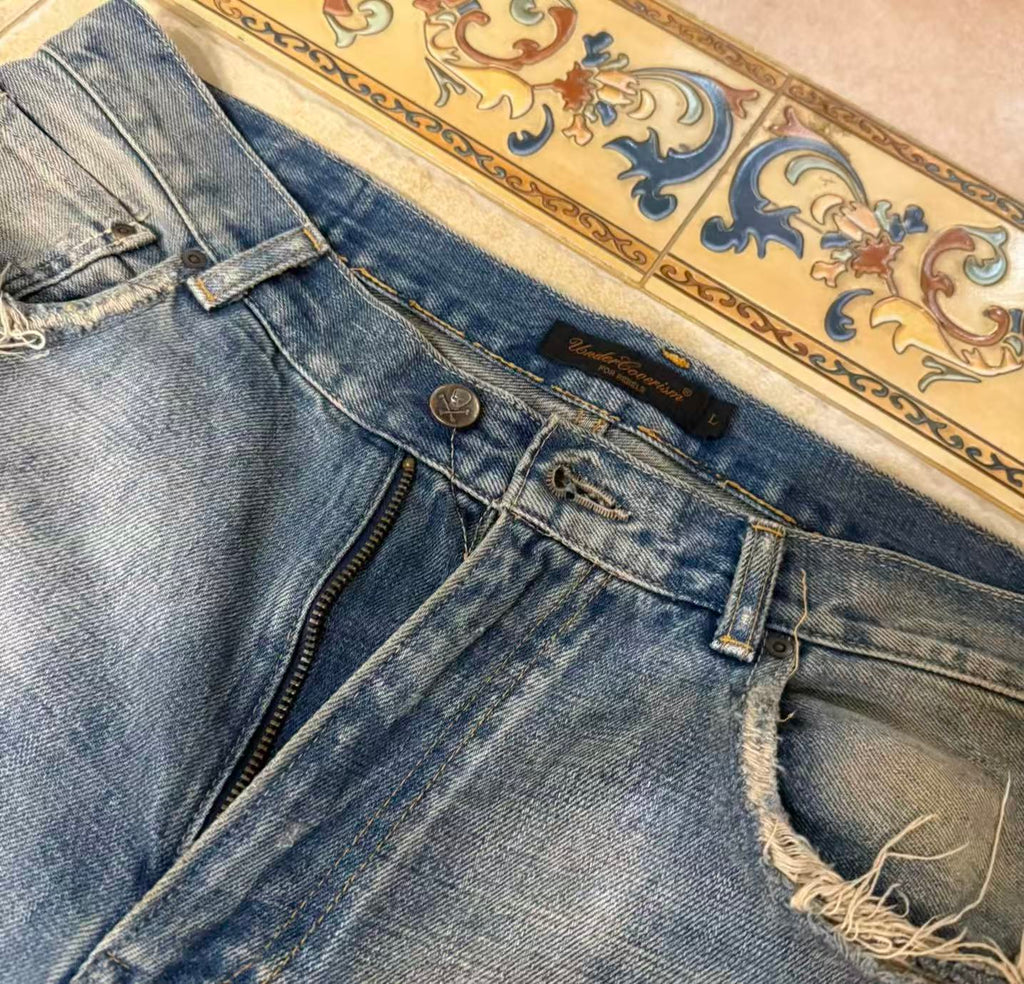 Undercover 04AW But Beautiful 68 Red Yarn Denim Jeans