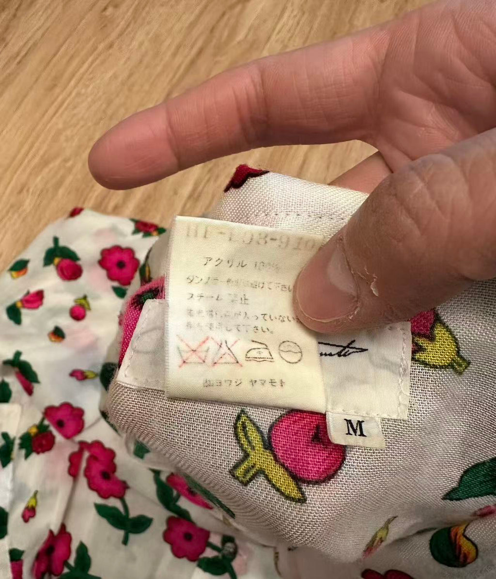 Yohji Yamamoto Pour Homme 96SS White Floral Shirt