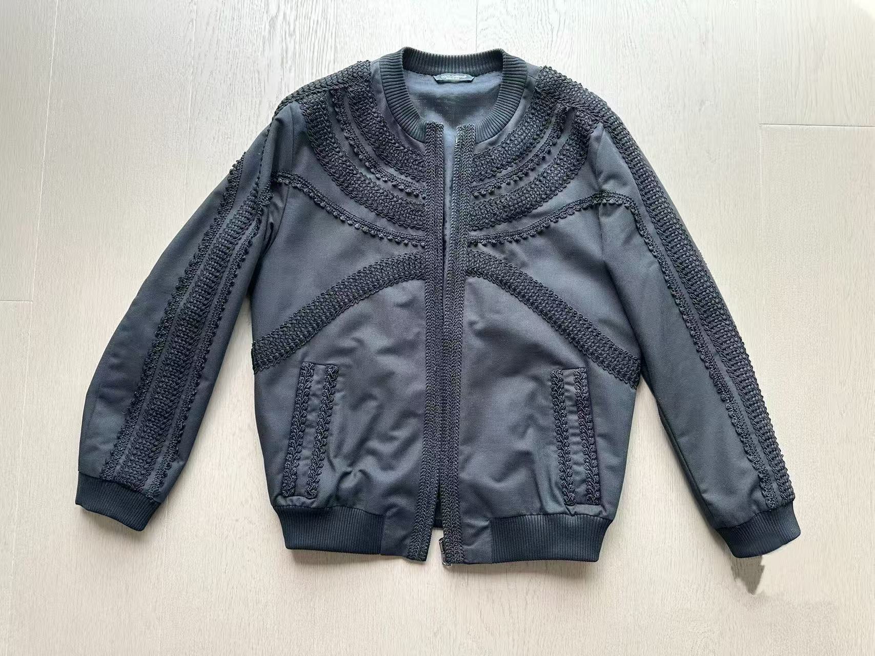Dolce & Gabbana Macrame Embroidered Bomber Jacket