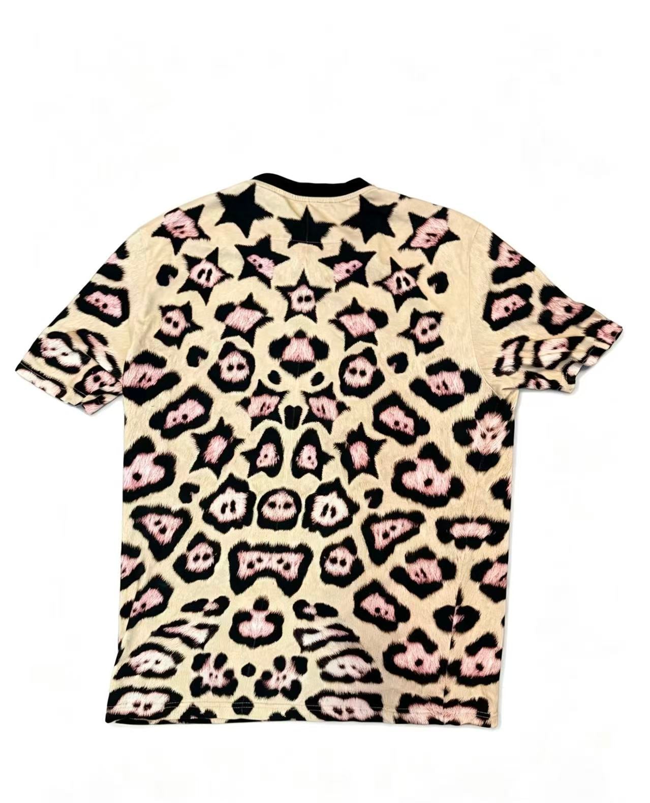 Givenchy 16ss Leopard Print Pig Nose Star Short-Sleeve T-Shirt